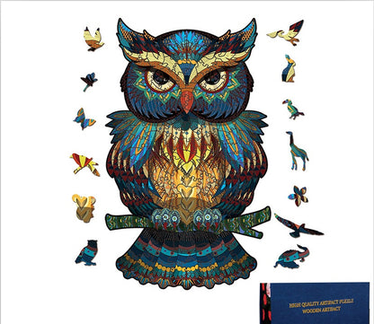 Fashion Halloween Christmas Owl Alien Wooden Jigsaw Puzzle Animal Jigsaw Puzzle