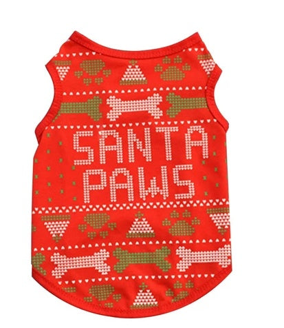 Dog Christmas Costume Sweatshirt Vest Clothes