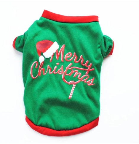 Dog Christmas Costume Sweatshirt Vest Clothes