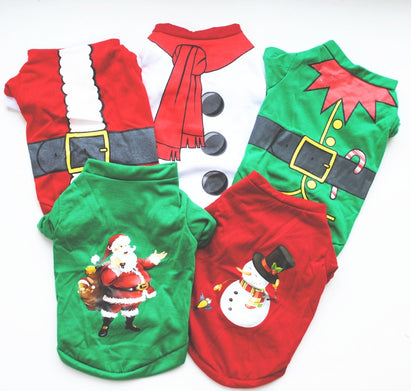 Dog Christmas Costume Sweatshirt Vest Clothes