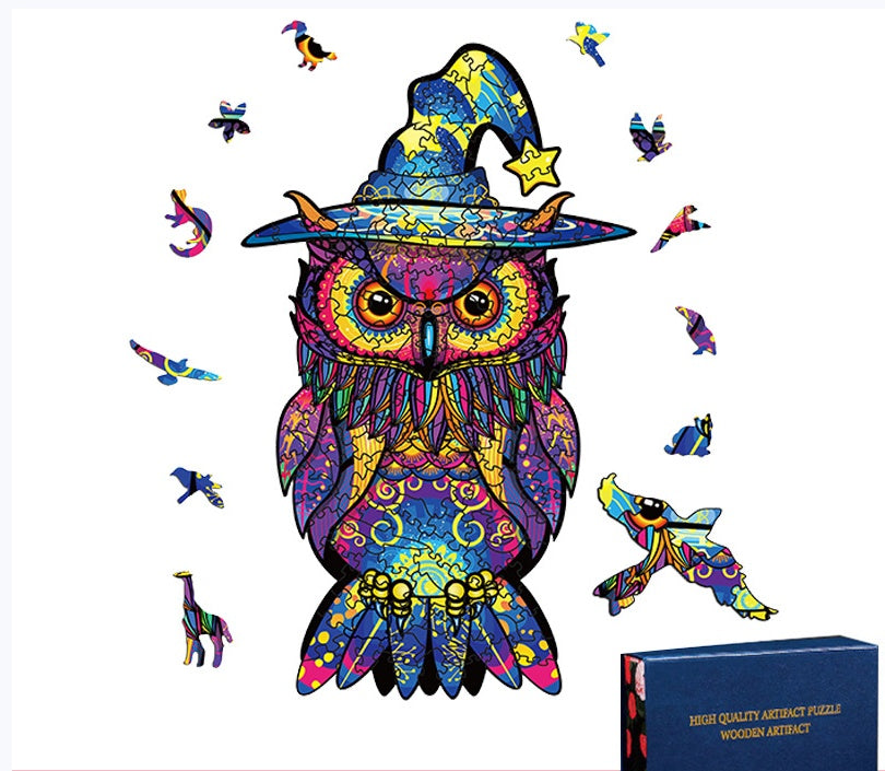 Fashion Halloween Christmas Owl Alien Wooden Jigsaw Puzzle Animal Jigsaw Puzzle