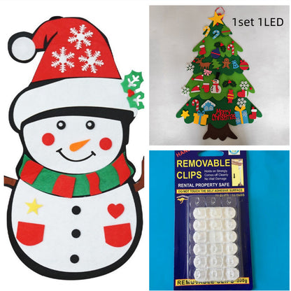 DIY Felt Christmas Tree New Year Toddler Kids Handmade Gift Toys Door Wall Hanging Ornaments Holiday Party Home Decor Set